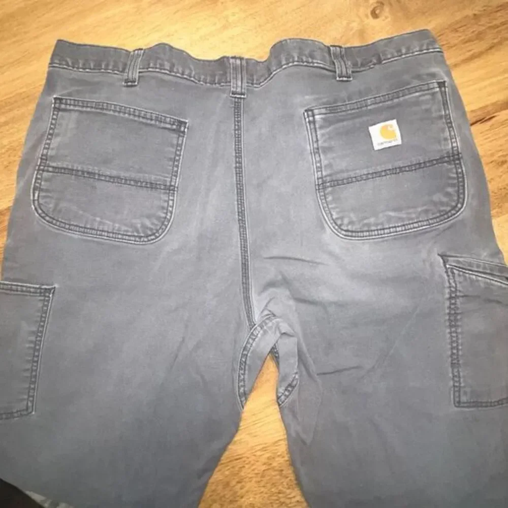 Vtg Carhartt 40x30 mens relaxed fit knees pants‎ washed gray Nicaragua distress